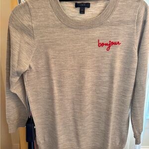 J. Crew Light Gray Delicate Cashmere Sweater